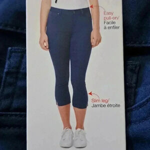 ❤️ New Up! Crop Pant Blue Stretch Women’s Size 10 Slim Leg Pull On Style